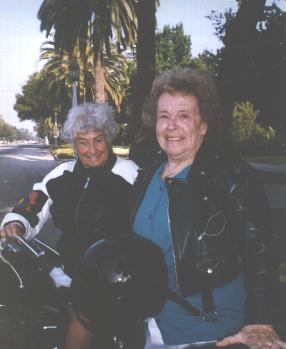 Mom and Aunt Gig on the bikes